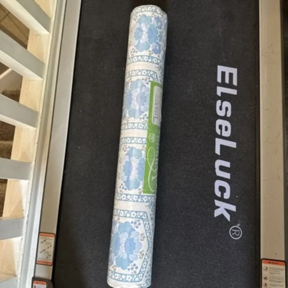 Vymura Wallpaper NEW VINTAGE Lorraine Blue Prepasted Wall Vinyl 72 SF